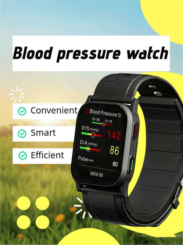 Medical Smartwatch | Airbag Cuff Blood Pressure Monitor | FDA/CE Certified | ECG Electrocardiogram | 24H Dynamic BP Tracking